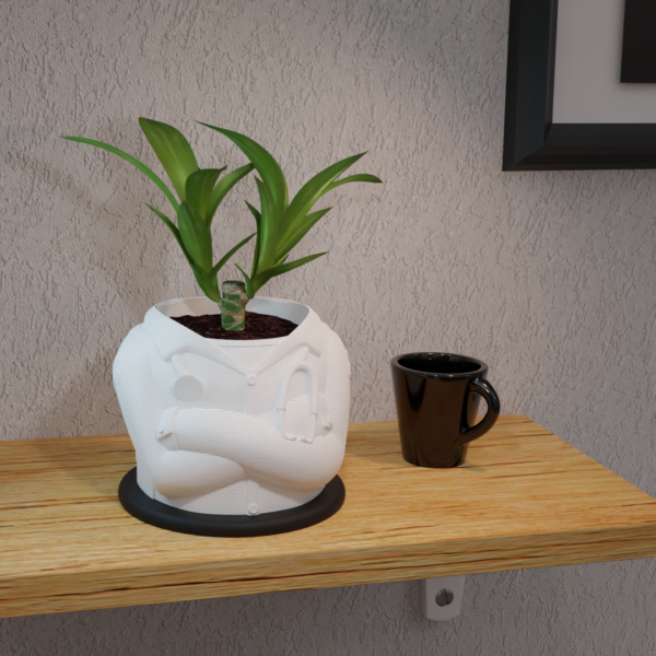 Doctor coat plant pot - White