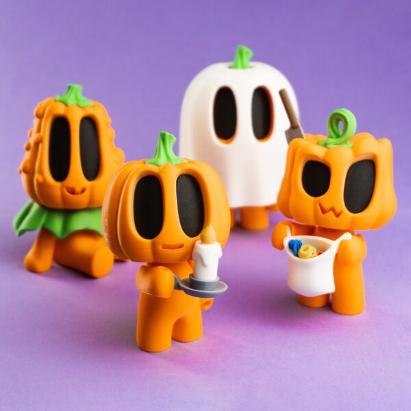 Pumpkin style Characters, Pack of 4- Jack O Lantern, perfect Halloween gift