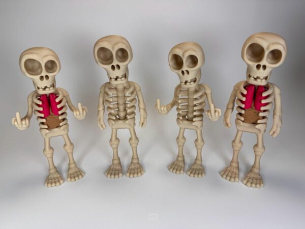 Skeleton Characters Fun Decor - Unique Art, Swearing or Normal Options, Halloween Gift for Kids, 4 Choices Available