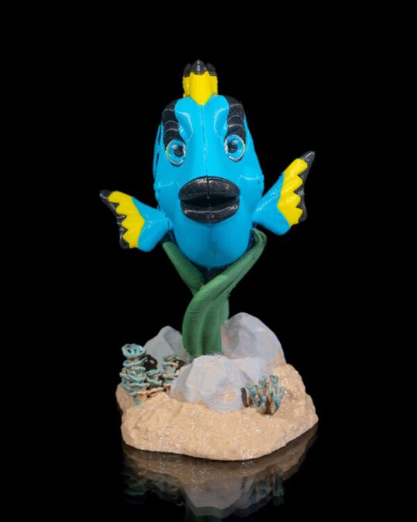 Flexi Dolores, The Blue Tang Fish Fidget Toy with Stand - Image 7