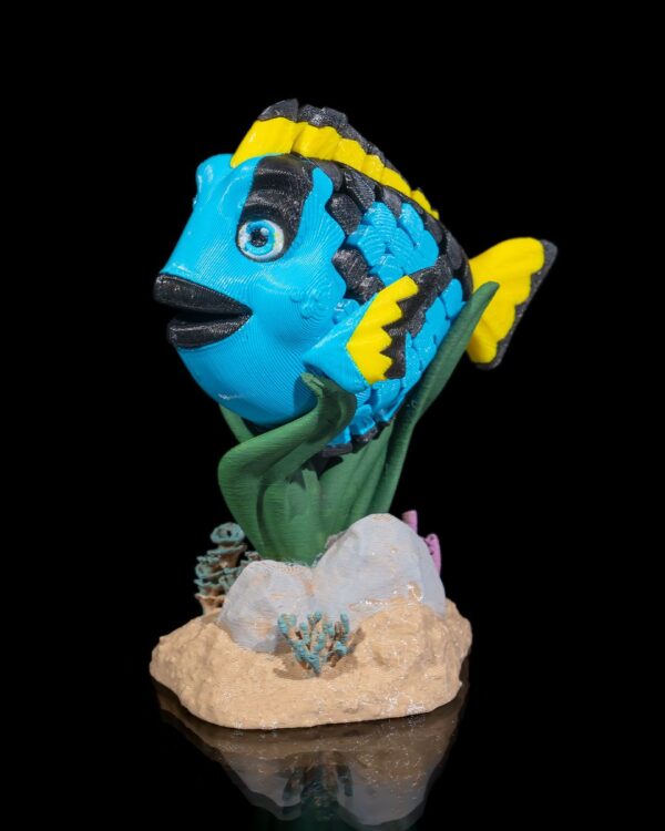 Flexi Dolores, The Blue Tang Fish Fidget Toy with Stand - Image 6