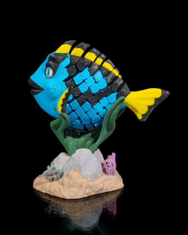 Flexi Dolores, The Blue Tang Fish Fidget Toy with Stand - Image 5