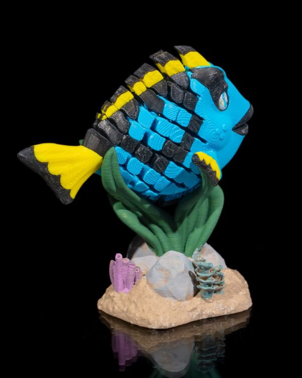 Flexi Dolores, The Blue Tang Fish Fidget Toy with Stand - Image 3