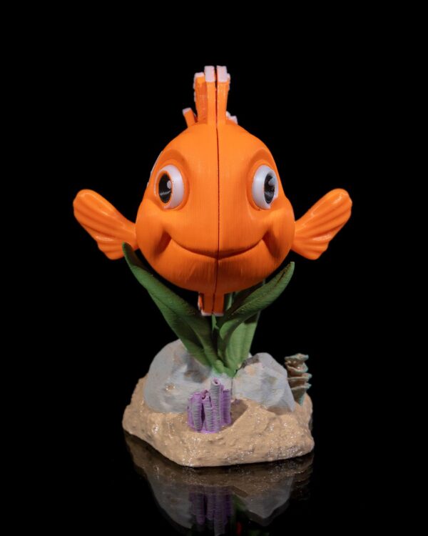 Flexi Nestor, The Clownfish Fidget Articulated Fish with Stand - Image 2