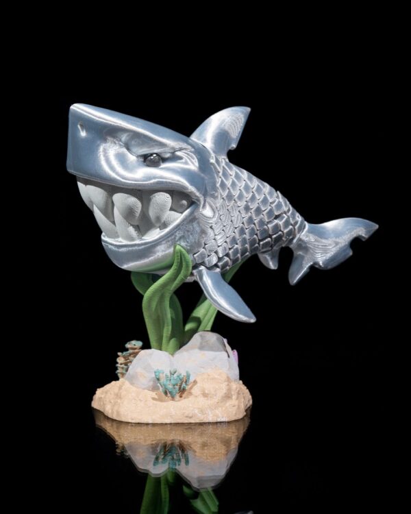 Flexi Travis, The Great White Shark Fidget Toy with Stand